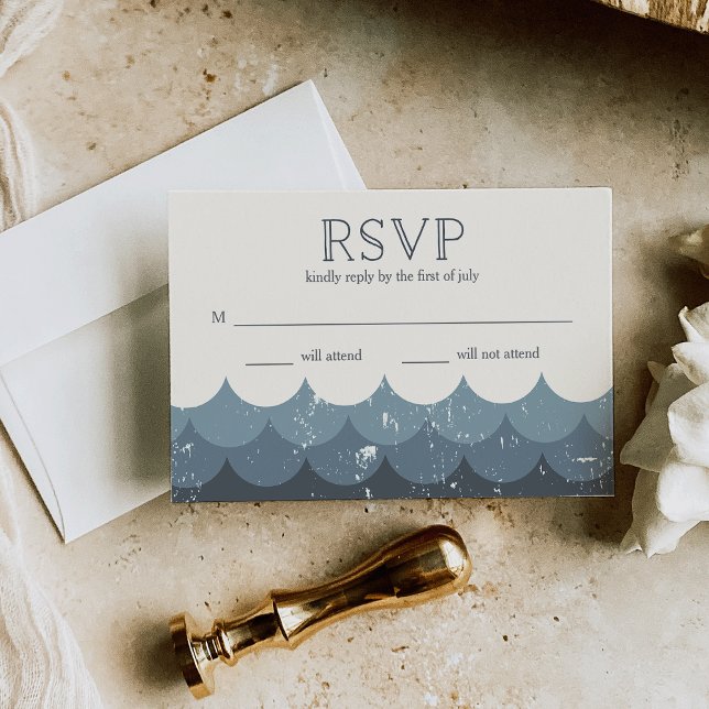Vintage Waves Naval RSVP (Subido por el creador)