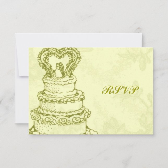 Vintage Wedding Cake RSVP (Anverso)