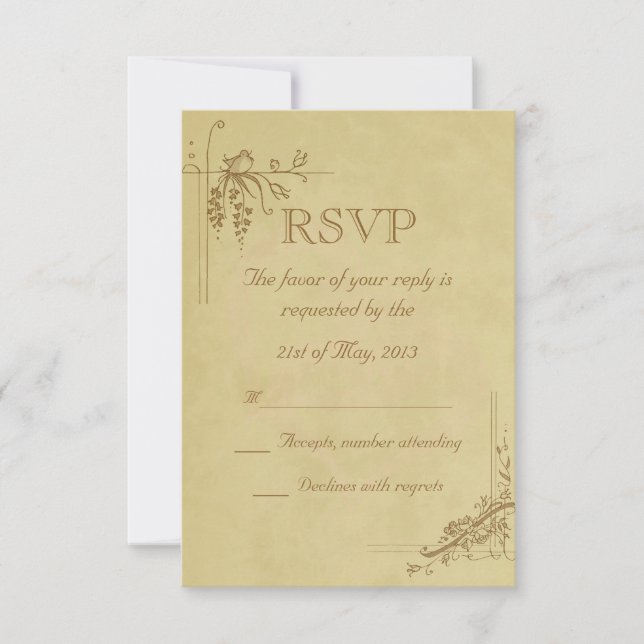 Vintage Wedding RSVP (Anverso)