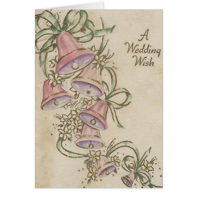Vintage Wedding Wish With Bells (Frente)