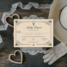 Vintage Western Cowboy Country Wedding RSVP