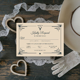 Vintage Western Cowboy Country Wedding RSVP