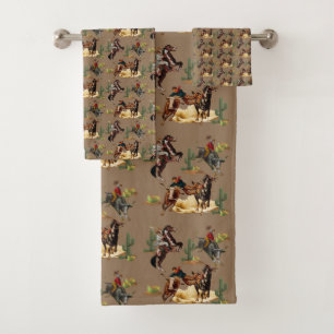 Vintage Western Rodeo Events Cowgirl Cowboy Bath