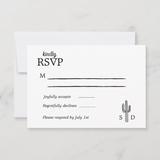 Vintage Western Wedding RSVP card (Anverso)