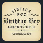 Vintage Whiskey Person Funny Birthday Pegatina<br><div class="desc">Guión gótico negro en pegatina de vino de fondo vintage. 1944 1945 1946 1947 1948 1949 1950 1951 1952 1953 1954 1955 1955 7 1958 1959 1960 1961 1962 1963 1964 1965 1966 1967 1968 1969 1970 1971 972 1973 1974 1975 1976 1977 1978 1979 1980 1981 1982 1983 1984...</div>
