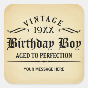 Vintage Whiskey Person Funny Birthday Pegatina