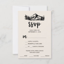 Vintage Wilderness Menu Choice RSVP Card