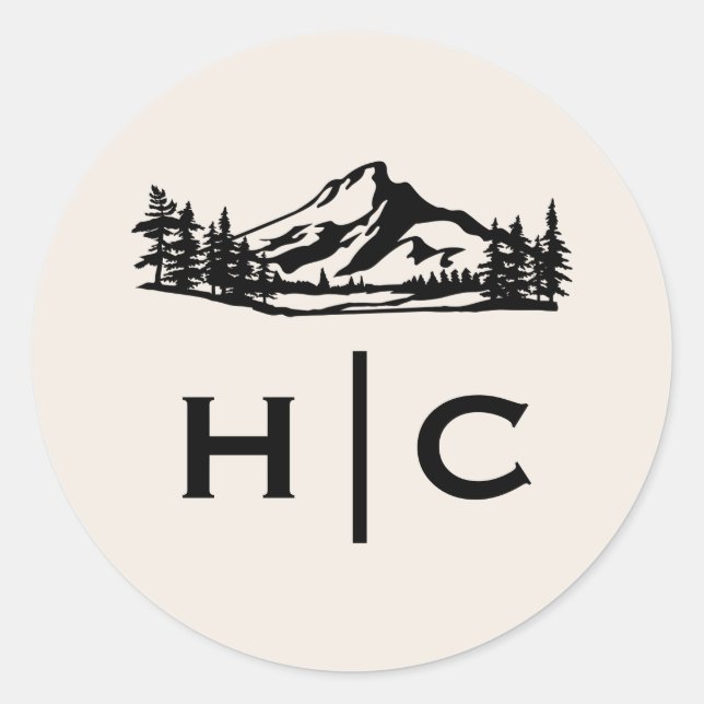 Vintage Wilderness Monograma Sellos para sobres Bo (Anverso)