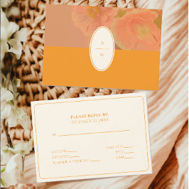 Vintage Wildflower Poppy Wedding RSVP