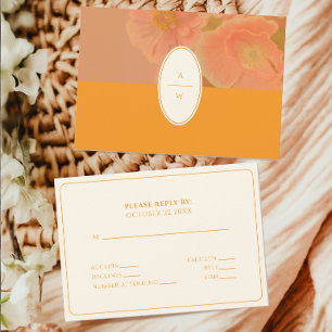 Vintage Wildflower Poppy Wedding RSVP
