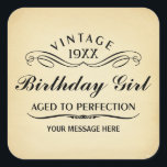 Vintage Wine Person Funny Birthday Pegatina<br><div class="desc">Texto negro sobre pegatina de vino de fondo vintage. 1944 1945 1946 1947 1948 1949 1950 1951 1952 1953 1954 1955 1955 7 1958 1959 1960 1961 1962 1963 1964 1965 1966 1967 1968 1969 1970 1971 972 1973 1974 1975 1976 1977 1978 1979 1980 1981 1982 1983 1984 Evolución....</div>