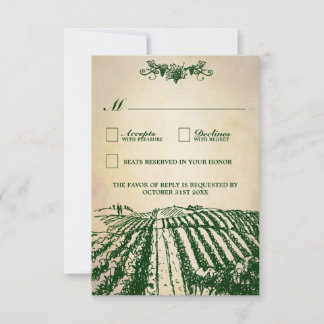 Vintage Winery Tuscan Vineyard Wedding Cartas RSVP