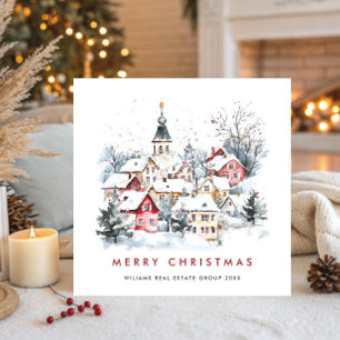 Vintage Winter Town Navidad Corporate