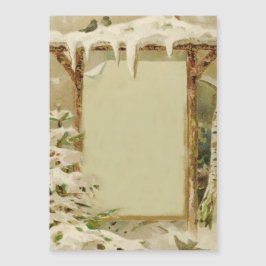 Vintage winter Yard Scene add text