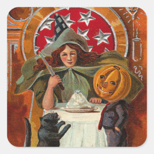 Vintage Witch Pegatinas - Truco o trato