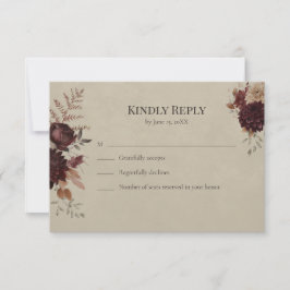 Vintage Witchy Floral Wedding RSVP Card