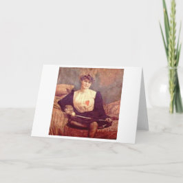 ¡Vintage Woman Fencer! Tarjeta de nota de vintage