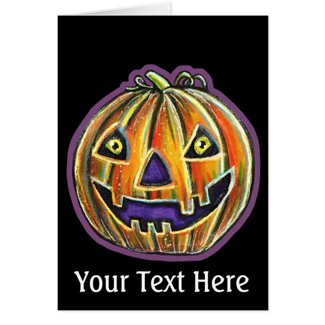 VintageHalloweeniesFallnGrinningPumpkinLarge (Frente)