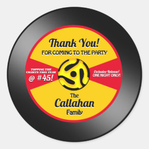 Vinyl 45 Grabación Etiqueta Fiesta de cumpleaños G