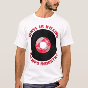 Vinyl mata camiseta de la industria MP3