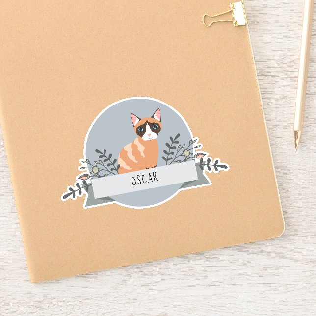 Vinyl, Pegatina de gatos personalizado: nombre de  (Cuaderno)