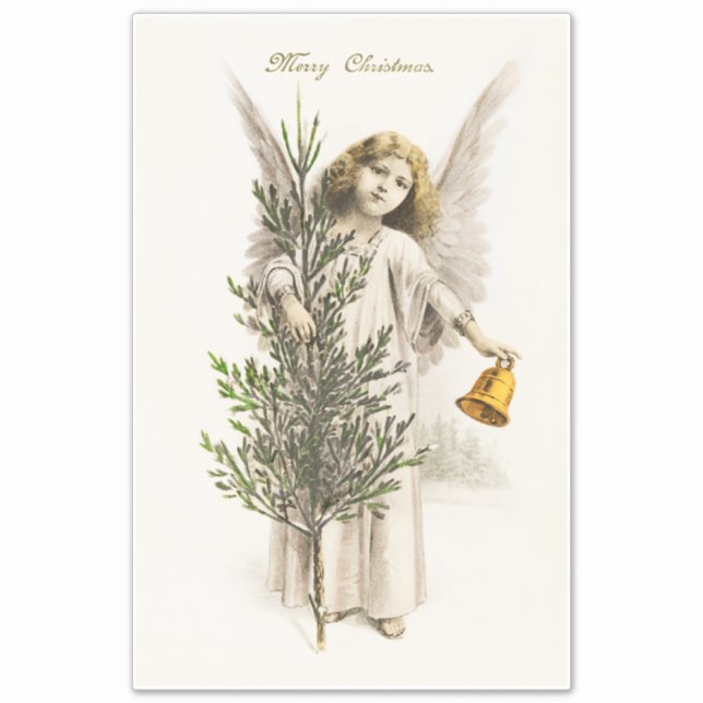 VINYL PEGATINA : VINTAGE CHRISTMAS ANGEL (Anverso)
