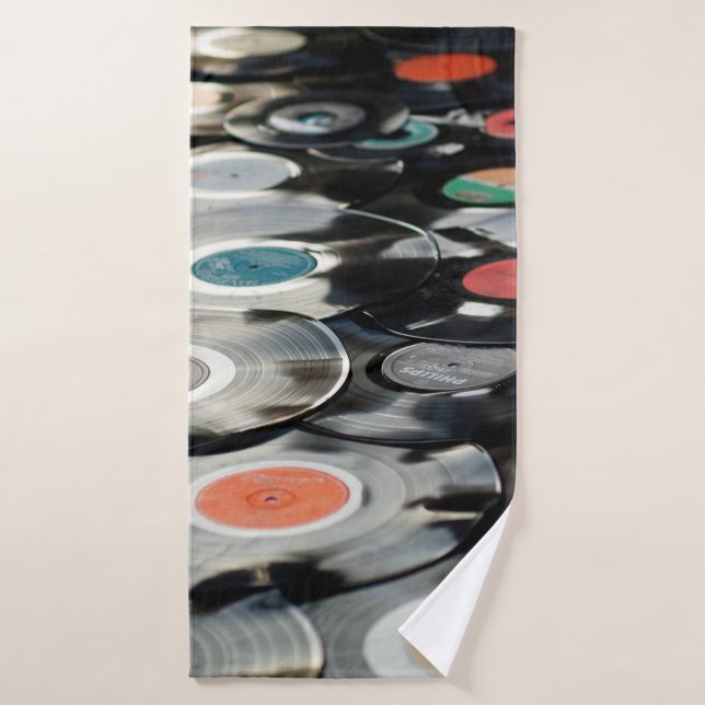 Vinyl retro plastic old black (Toalla de baño)