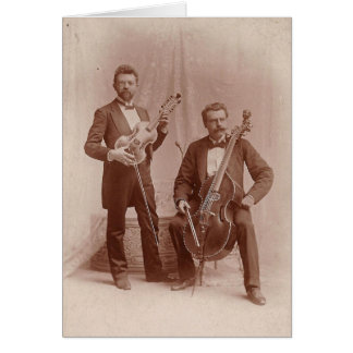 Viola D'Amore del vintage y tarjeta del dúo del