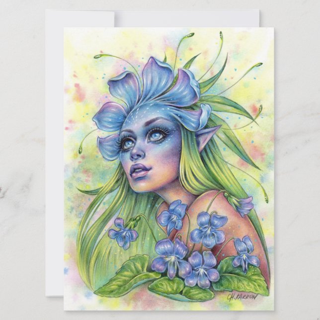 Viola Fantasy Flower Fae Enchantress Art Card (Anverso)
