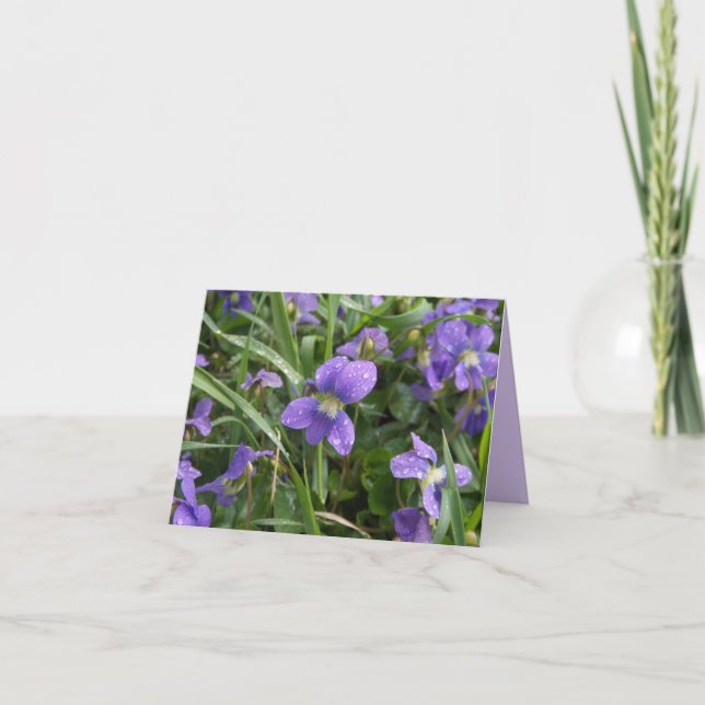 Viola tarjeta de nota horizontal en blanco (Anverso)