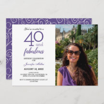 Violet 40 y fabulosa invitación a la foto del cump