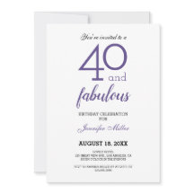 Violet 40 y una fabulosa invitación al cumpleaños