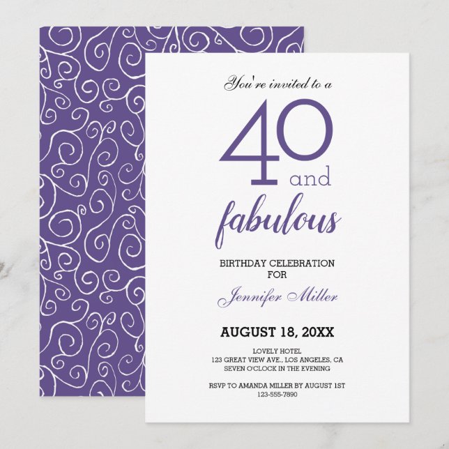 Violet 40 y una fabulosa invitación al cumpleaños (Anverso / Reverso)