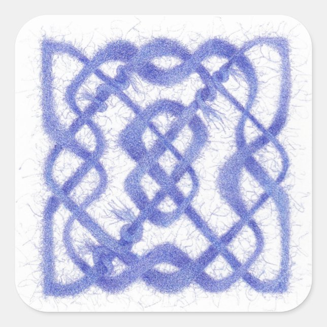 VIOLET CELTIC KNOT Grandes Pegatinas cuadrados (Anverso)
