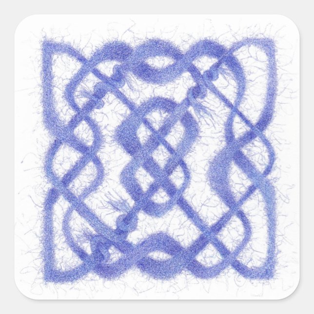 VIOLET CELTIC KNOT Pequeños Pegatinas Cuadrados (Anverso)