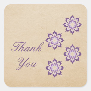 Violet Daring Floral Blooms Gracias Pegatinas