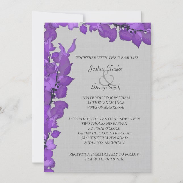 Violet deja invitaciones de matrimonio (Anverso)