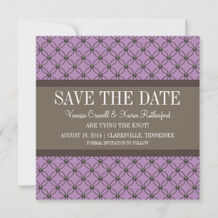 Violet Fancy Lattice Guardar la invitación de fech