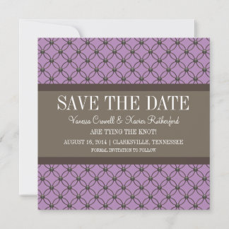Violet Fancy Lattice Guardar la invitación de fech