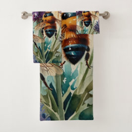 Violet Garden Buzz | Pintura de acuarela