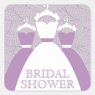 Violet Lilac Morple Bridal Shower Sellos para sobr