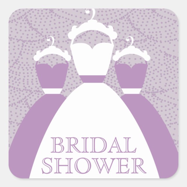 Violet Lilac Morple Bridal Shower Sellos para sobr (Anverso)