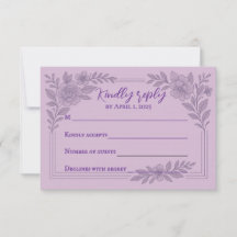 Violet promete una carta RSVP de boda tradicional