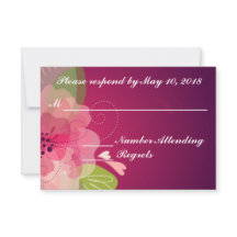 Violet Purple transparente matrimonio floral RSVP