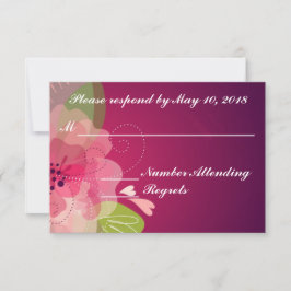 Violet Purple transparente matrimonio floral RSVP