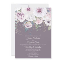 Violet Rosa Gold deja tarjeta Boda floral