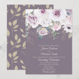 Violet Rosa Gold deja tarjeta Boda floral