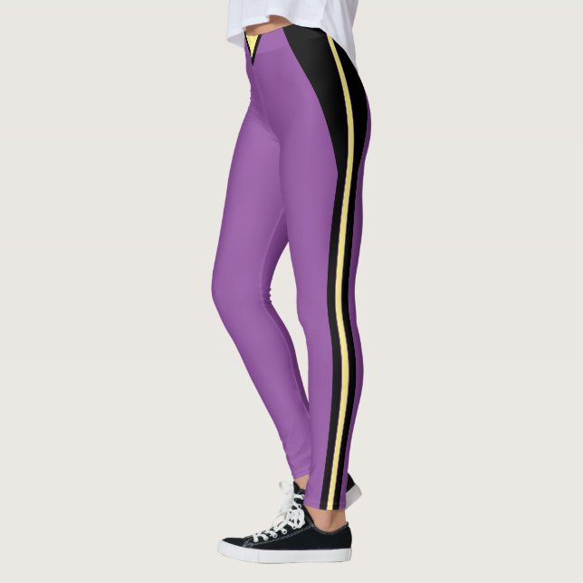 Violet Three Stripe Leggings (Izquierda)