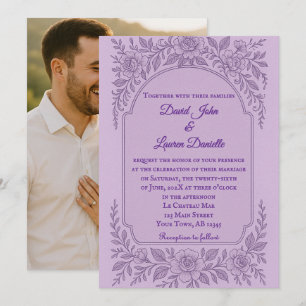 Violet Vows Invitación a matrimonio fotográfico