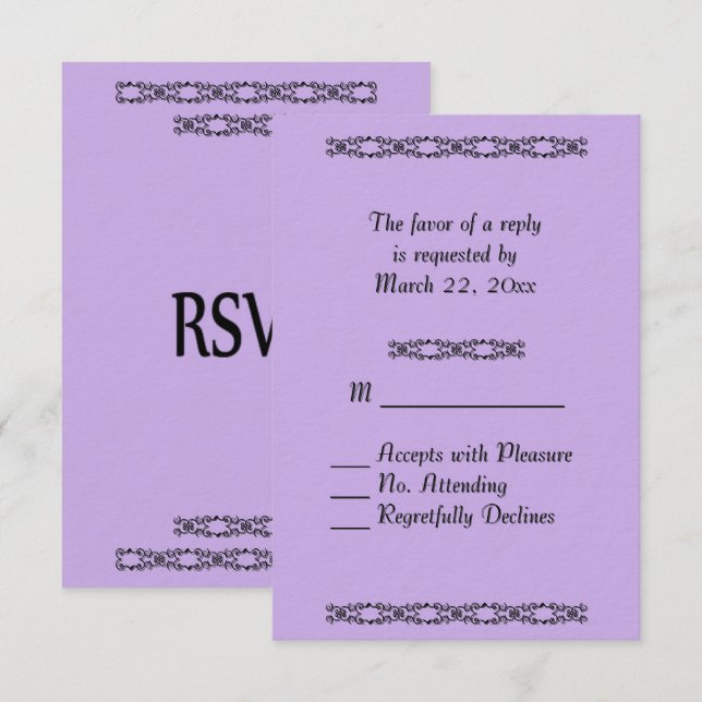 Violet Wedding RSVP (Anverso / Reverso)